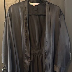 Victorias Secret Black Satin Robe